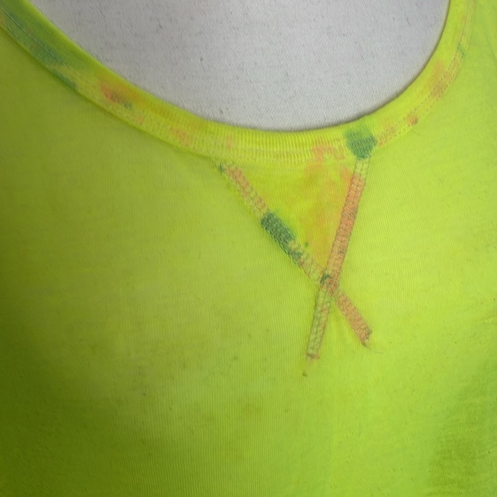 Mossimo Supply Neon Yellow Women's Top/Cover-Up. Medium - Picture 3 of 7